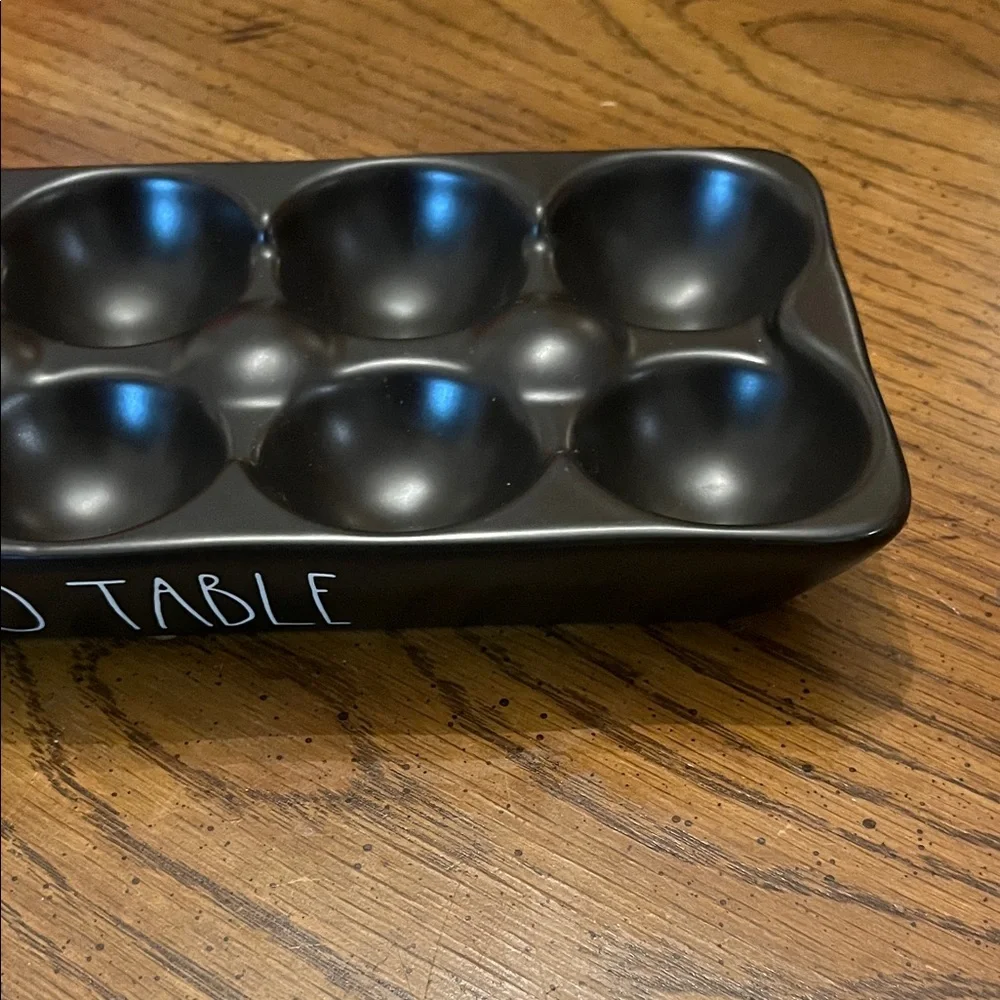 Rae Dunn Farm to Table Black Ceramic‎ Egg Tray